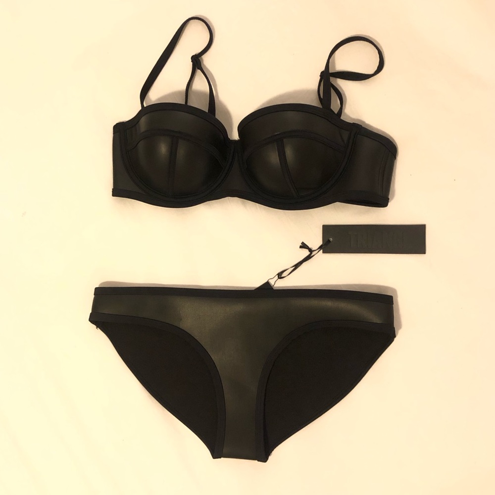 brand new black pleather TRIANGL bikini - size XS